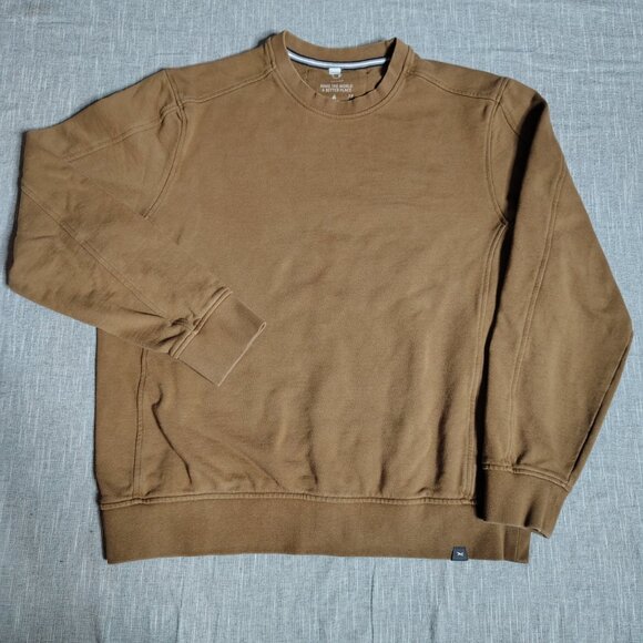 Brax Pullover Sweatshirt Size XL Nougat Brown Blue Planet French Terry - Picture 1 of 10